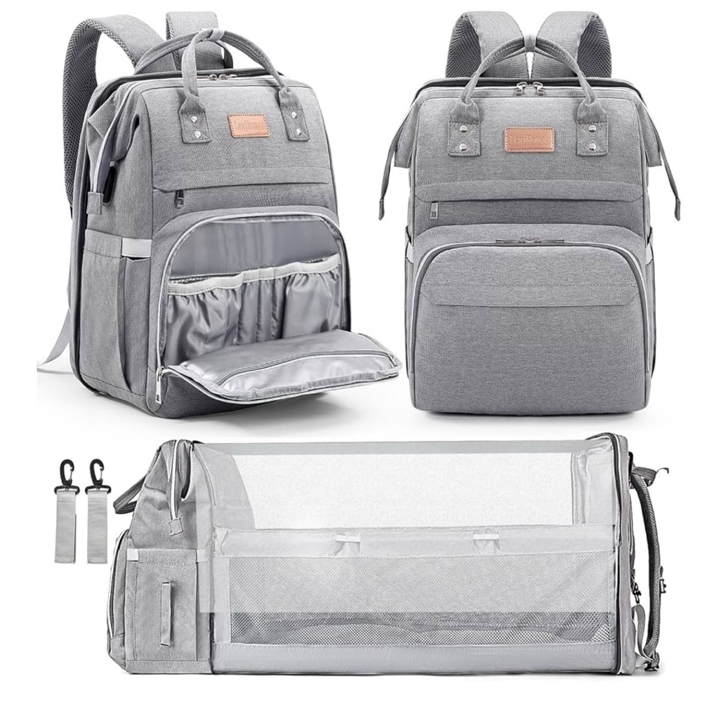 LexiRoman Diaper Bag Backpack, Large Capacity Multifunction Baby Bag
